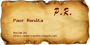 Paor Renáta névjegykártya